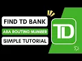 TD Bank ABA Routing Number - Where Is It
