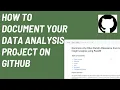 How to Document your Data analysis Project in Github