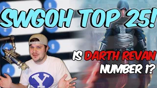 SWGOH Top 25 Heroes Will Darth Revan Take Star Wars Galaxy of Heroes