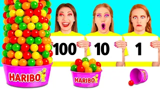 100 खाद्य परतें चुनौती | पागल खाना पकाने की लड़ाई RaPaPa Challenge