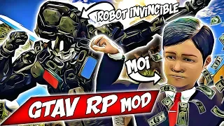un gamin de 7 ans d truit toute la ville avec un robot invincible gtav rp mod 33