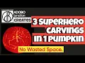 Epic Pumpkin Carving of Iron Man Spider-man Captain America and Thor