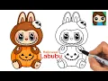 How to Draw Halloween Pumpkin Labubu The Monsters