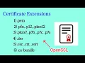 PEM PFX PKCS12 PKCS7 DER CER CRT CERT CA-bundle OpenSSL Tamil