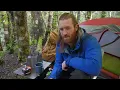 Winter TENT Camping in HEAVY Rain - Solo Wild Camp - Campfire