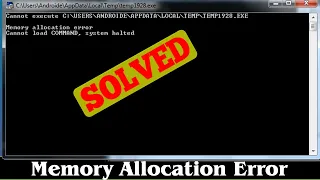 [SOLVED] How to Fix Memory Allocation Error Problem