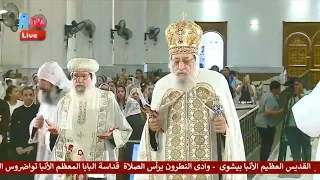 زفة استقبال قداسة البابا تواضروس الثانى   قداس سيامة اباء كهنة دندنها