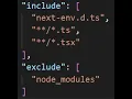 include and exclude in tsconfig file in NEXT JS