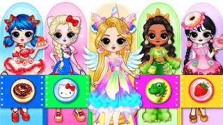 Rainbow Princess Paper Doll Fashion Dress Up with Cute Friends