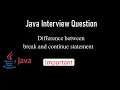 Difference between break and continue Java Interview Question Java in Tamil