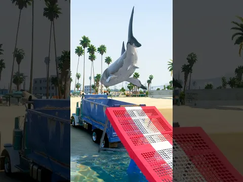 GTA 5: Monkey Boss Traps Shark in a pool! Michael fights back to save 😱 #shorts