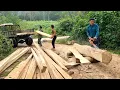 Couple Sawing Wood Together to Build a New House - From Start to Finish