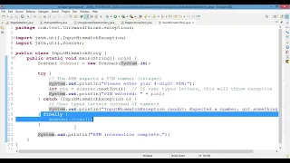 InputMismatchException The ATM PIN Story