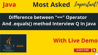 Difference between operators And equals method In Java Java IQ Hindi KumarCoding