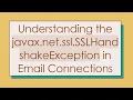 Understanding the javax net ssl SSLHandshakeException in Email Connections