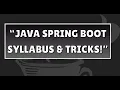 Java Spring Boot Framework Syllabus and Tricks to cover Best Java Training Institute Inspiron