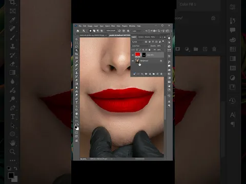 Photoshop realistic lipstic applied - best photoshop tutorial ever #photoshop2026