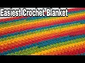 Easiest Crochet Blanket In The World Easy Cochet Blanket For Beginners Crochet Lessons