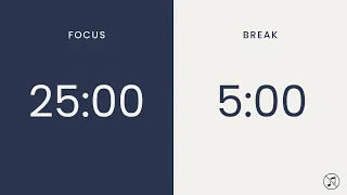 25 5 Pomodoro Timer 4 X 25 Min Focus Study Reflection Productivity 
