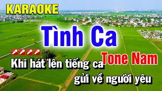 Karaoke Tình Ca Tone Nam Nhạc Sống Phối Mới Dễ Hát | Nguyễn Linh