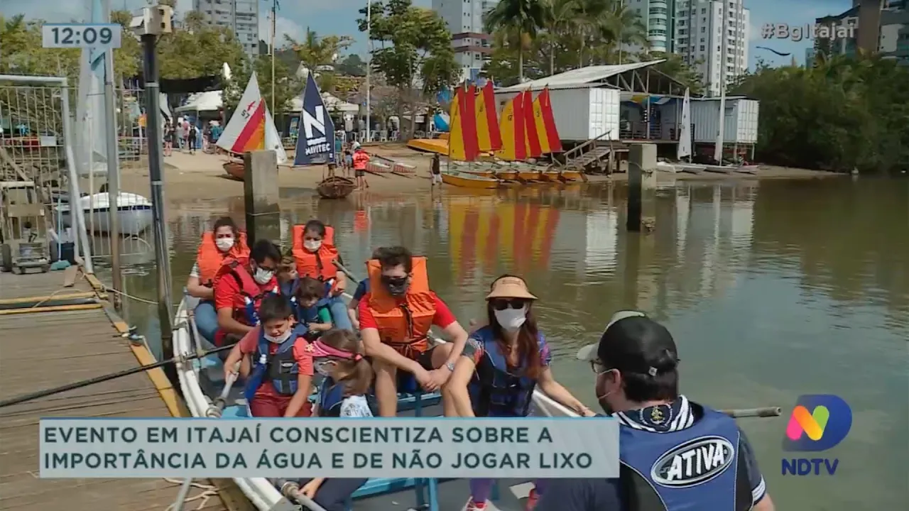 Evento em Itajaí conscientiza sobre a importância da água e de não jogar lixo nos rios