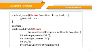 Throws Keyword in Java Lecture 66