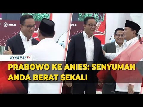 Download MP3 Momen Prabowo Gemas Sapa Anies Baswedan Usai Pidato di KPU
