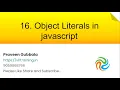 Object Literals in JavaScript JavaScript Foundation Training s in Telugu 16
