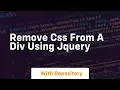 remove css from a div using jquery