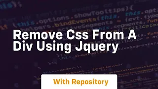 remove css from a div using jquery
