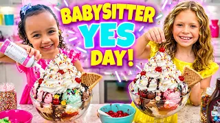BABYSITTER YES DAY!?! 😱🍒 24 HOUR CHALLENGE!🌈 BEST DAY! #trending #video #viral #vlog #funny #comedy 