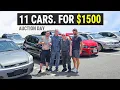 We Bought 11 Cars for under 1500 in 1 Day at a Dealer Auction