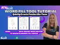 New Word Fill Puzzle Tool Tutorial - Including How to Use ChatGPT to Create Number Fill Puzzles
