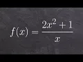 Graphing a rational function with a slant asymptote