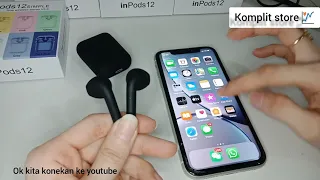 unboxing inpods12 macaron colour tutorial cara konek dan menggunakan headset airpod i12 review i12