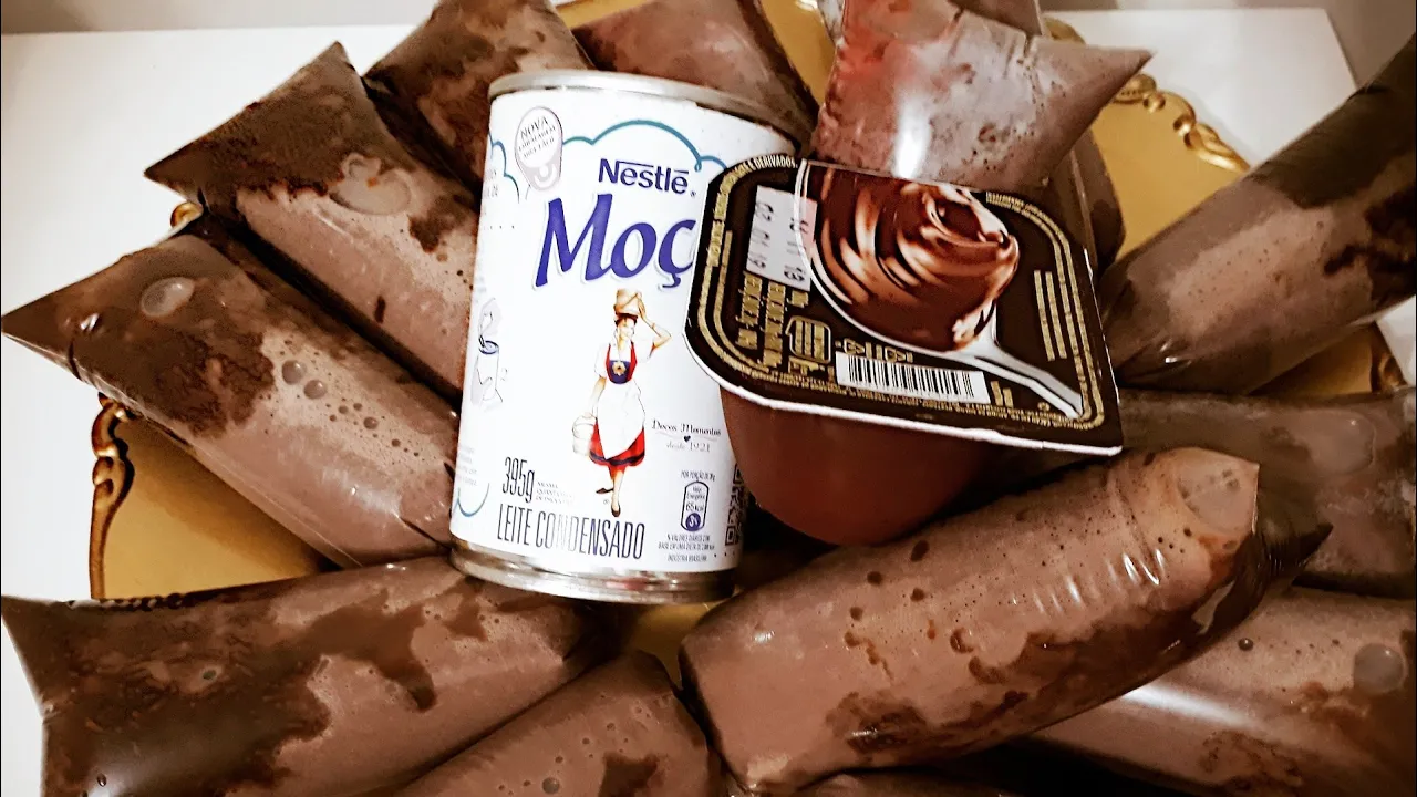 GELADINHO NA CASQUINHA DE CHOCOLATE MUITO FACIL. 