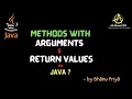 Methods with Arguments and with Return Values lec 23 Java Tutorials BhanuPriya