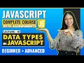 10 Data types in javascript Javascript tutorial for beginners Javascript full course
