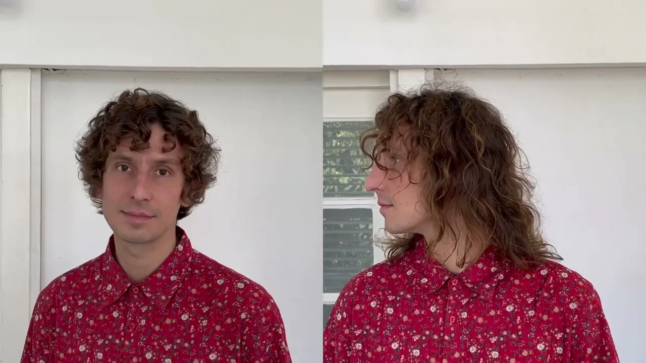 Men's Short Curly Razor Haircut