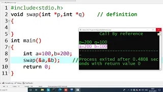 call by reference program in c learn coding