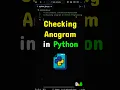 Checking Anagram in Python Problem