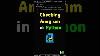 Checking Anagram in Python Problem