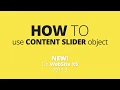 How to use the CONTENT SLIDER object in WebSite X5