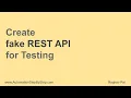 How to create Fake REST API for testing and mocking using json-server