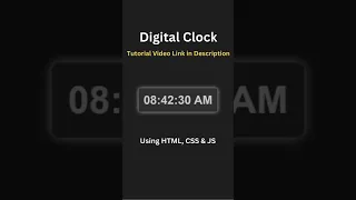 Create a Real-Time Digital Clock with HTML CSS JS Quick Tutorial