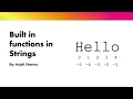 Built-in Functions in Strings Strings in Python Python Lectures