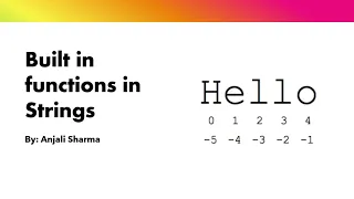 Built-in Functions in Strings Strings in Python Python Lectures