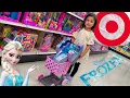 Target TOY Shopping with a MiNi Shopping Cart Oak buys FROZEN GLOWiNG SHOES and MAGiCAL WAND
