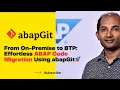 From On-Premise to BTP Effortless ABAP Code Migration Using abapGit