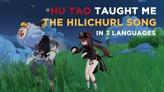 i made hu tao teach me the hilichurl song in 3 languages genshin impact short en 